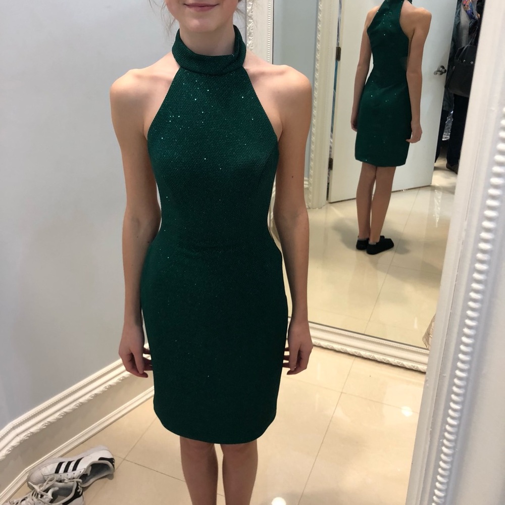Green sparkle formal dress